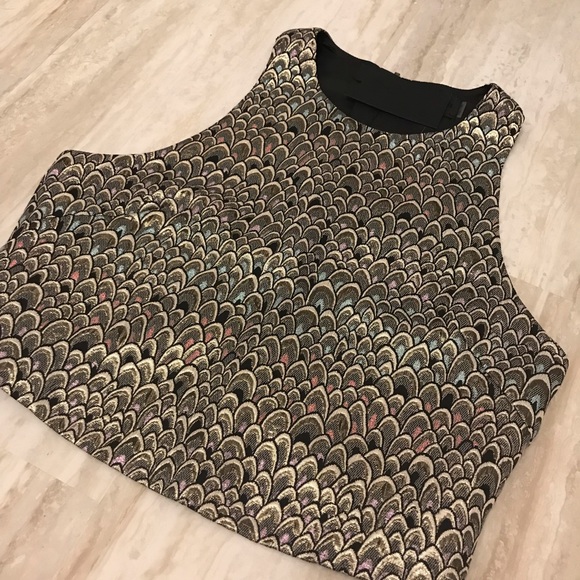 🍾Blaque Label Peacock Paisley Crop Top - Picture 3 of 8